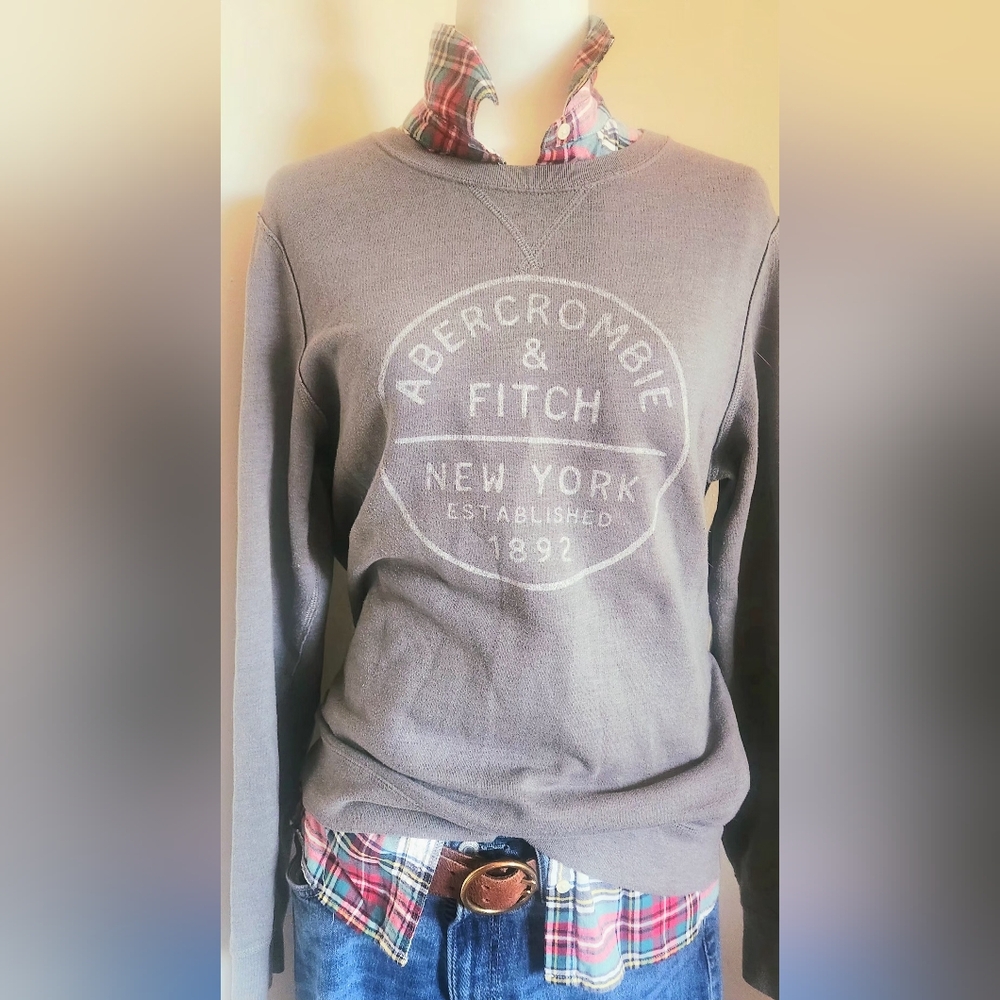 Abercrombie & Fitch Gray Crewneck Sweatshirt - Picture 2 of 7